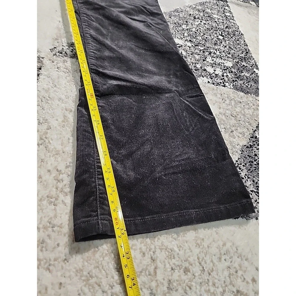 Michael Kors Corduroy Pants Women Sz 8 Gray Flare Leg Boho Retro Fall Stretch